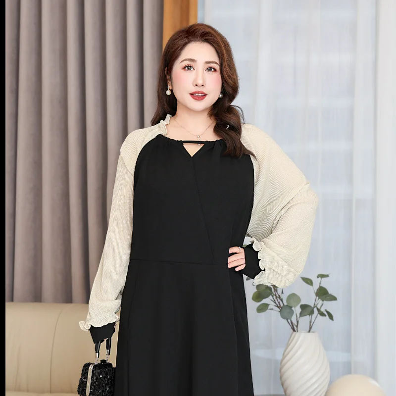 (2XL-7XL) Plus Size Balloon Long Sleeve Midi Dress (EXTRA BIG SIZE)