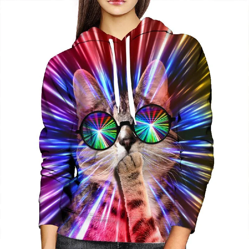 Rave Cat Womens Hoodie