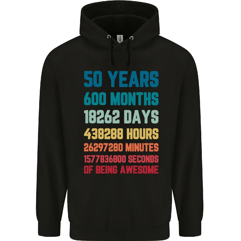 50th Birthday 50 Year Old Mens 80% Cotton Hoodie