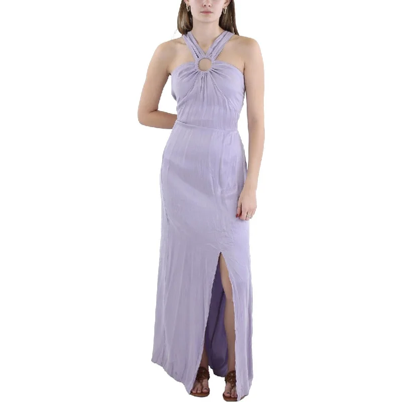 Womens Full Lengh Halter Maxi Dress