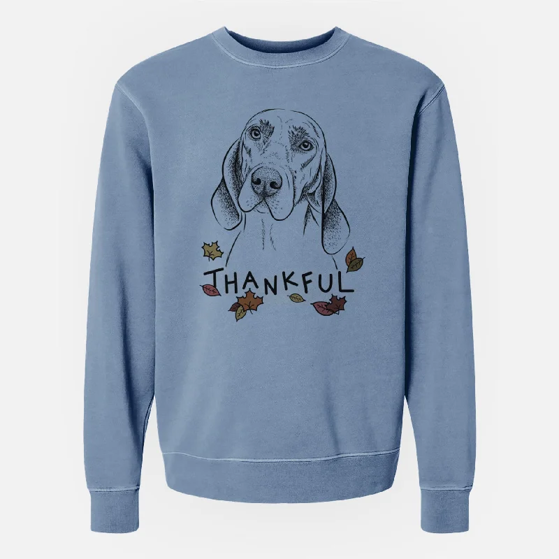 Thankful Norman the Plott Hound - Unisex Pigment Dyed Crew Sweatshirt