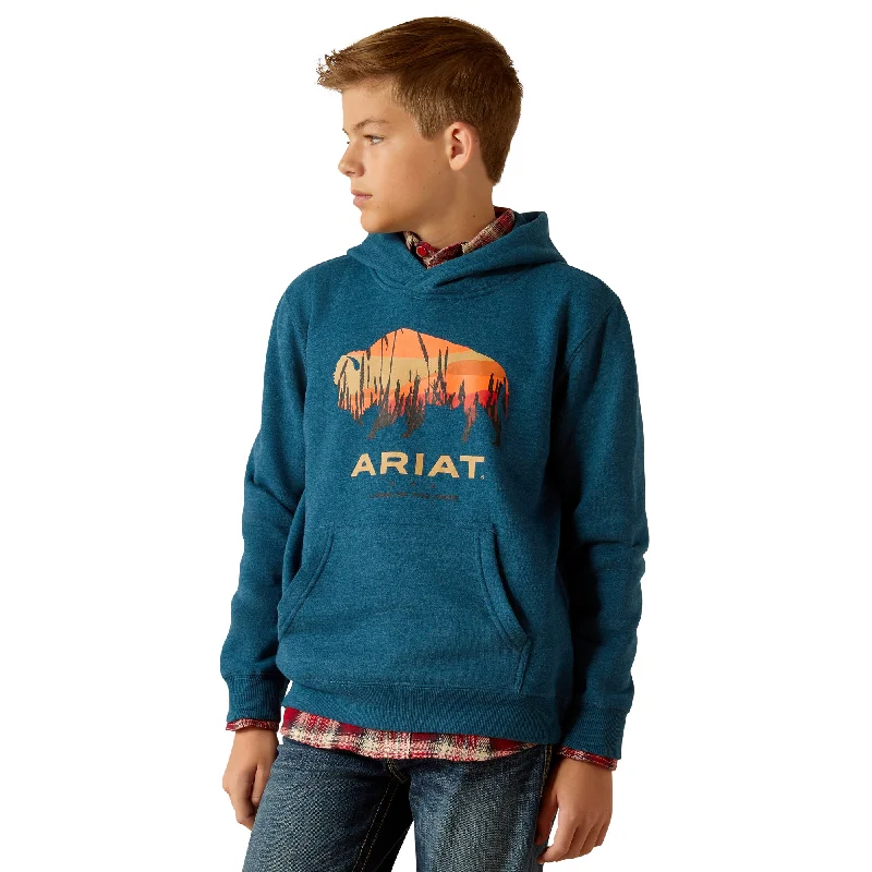 Ariat Youth Boy's Bison Plains Hydra Heather Hoodie 10052394