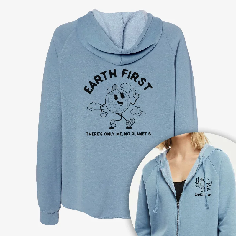 Earth First - There's Only Me, No Planet B - Women's Cali Wave Zip-Up Sweatshirt