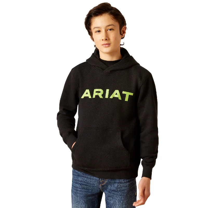 Ariat Youth Boy's Front Logo Black Hoodie 10046477