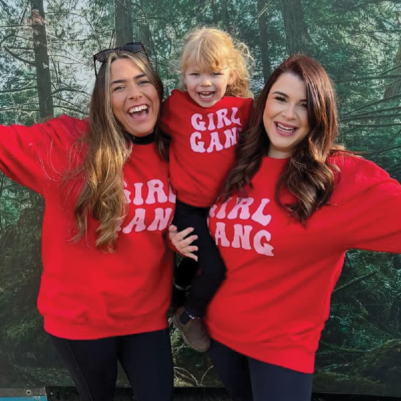 Girl Gang Retro Matching Red Sweatshirts