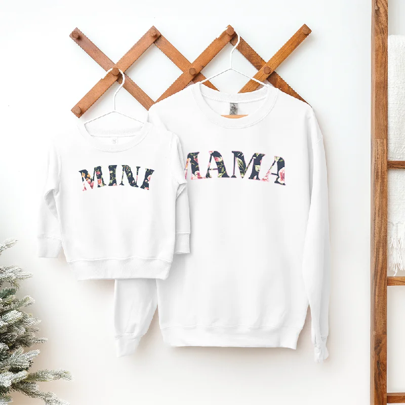 Mama & Mini  Matching Winter Floral Print Sweatshirts