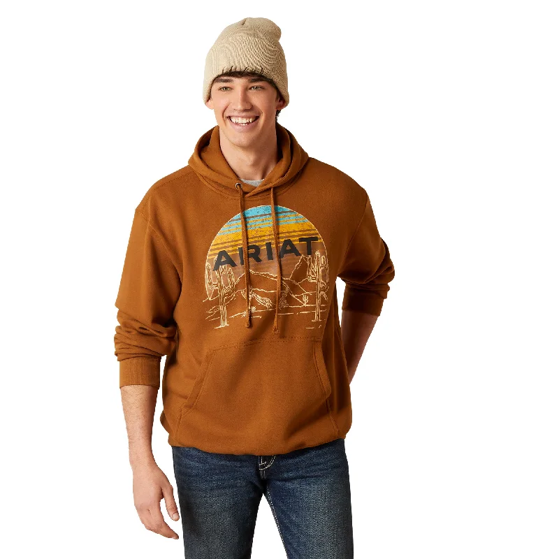 Ariat Men's Desert Sunrise Chestnut Horse Graphic Hoodie 10046652