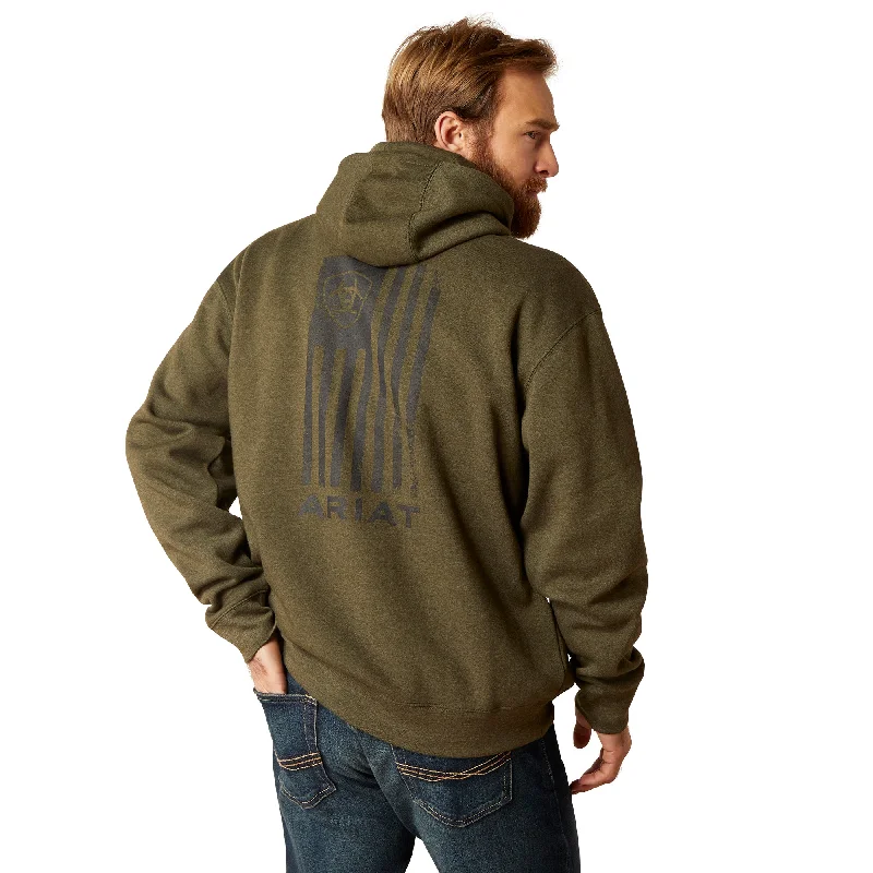 Ariat Men's Faded Brine Olive Green Heather Hoodie 10046649