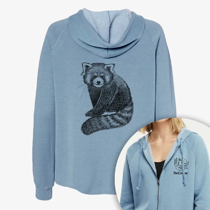 Red Panda - Ailurus fulgens styani - Women's Cali Wave Zip-Up Sweatshirt