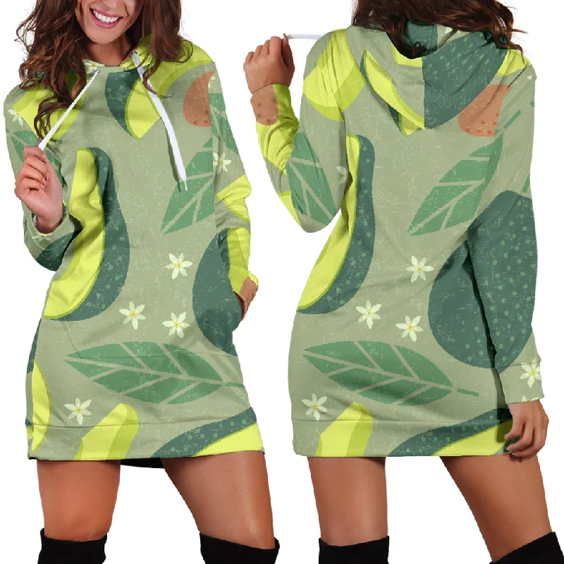 Avocado Pattern Women'S Hoodie Dress