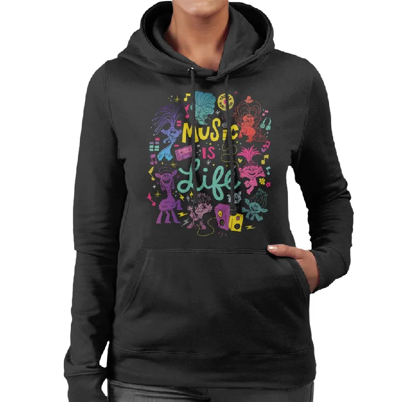 Trolls World Tour Music Is Life Montage Women's Hooded Sweatshirt