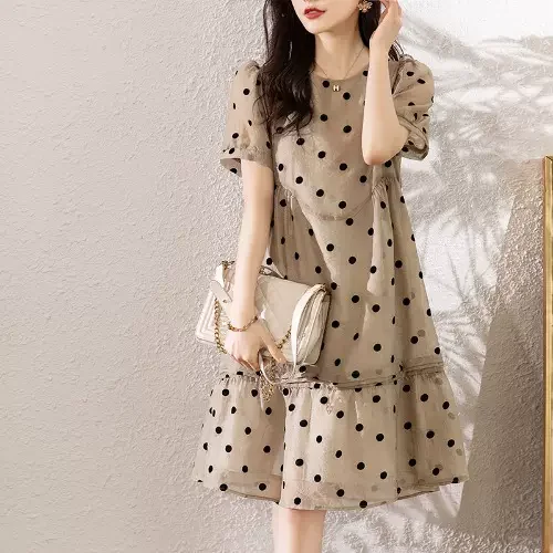 Plus Size Korean Polka A Line Babydoll Dress