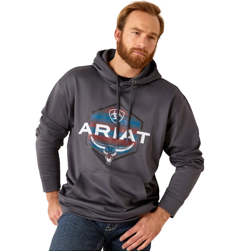 Ariat Men's Odyssey Tek Fleece Grey Heather Hoodie 10046247