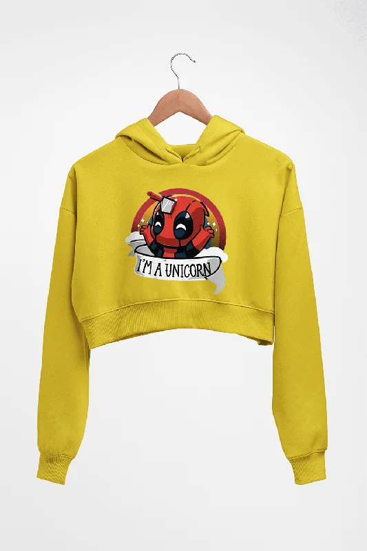 Deadpool Unicorn Crop HOODIE FOR WOMEN