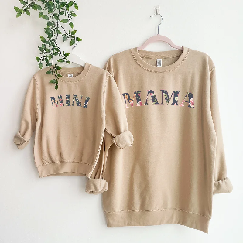 Mama & Mini Matching Winter Floral Print Sweatshirts