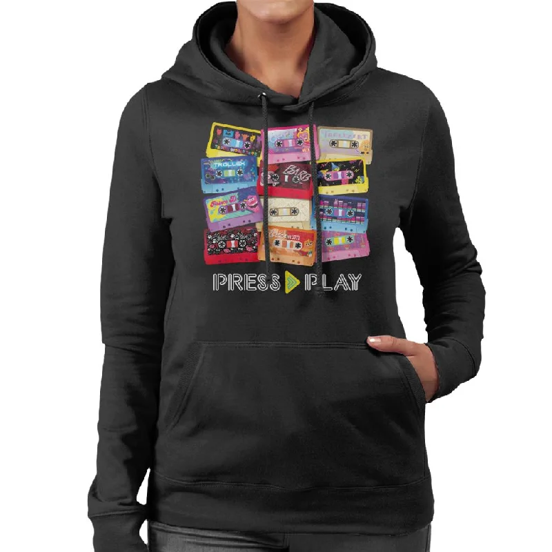 Trolls Cassette Press Play Women's Hooded Sweatshirt