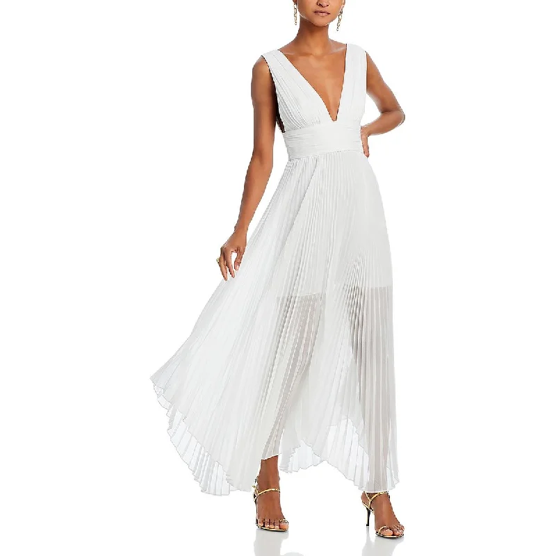 Womens Pleated Long Maxi Dress