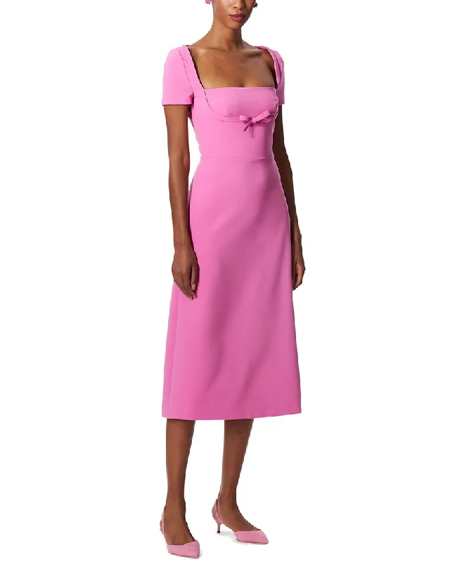 Carolina Herrera Square Neck Midi Dress