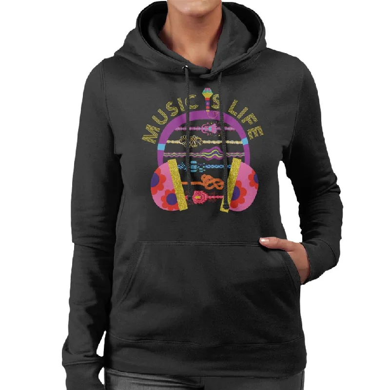 Trolls Headphone Music Is Life Women's Hooded Sweatshirt