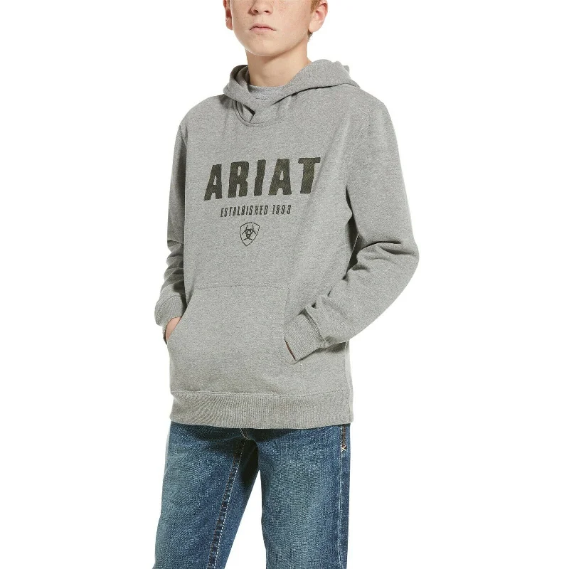 Ariat® Childrens Digi Logo Heather Grey Hoodie 10033564