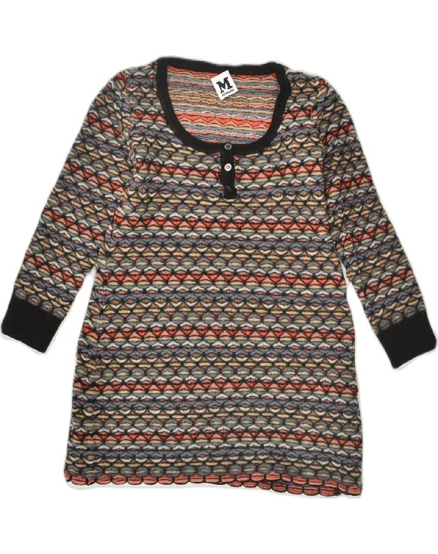 MISSONI Womens Boat Neck Jumper Sweater UK 8 Small Multicoloured Geometric