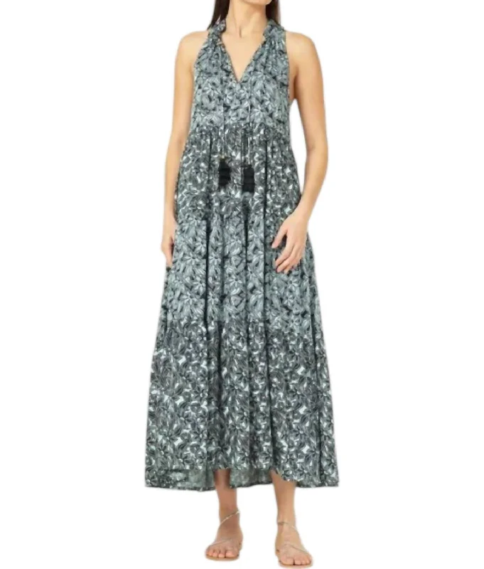 Paola Maxi Dress In Mina Fleet