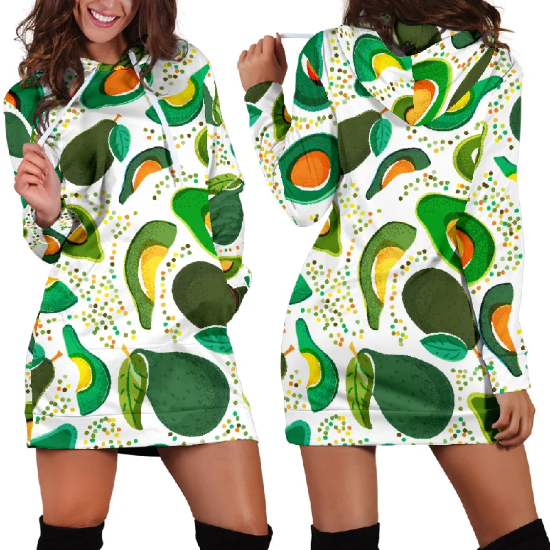 Avocado Design Pattern Women'S Hoodie Dress