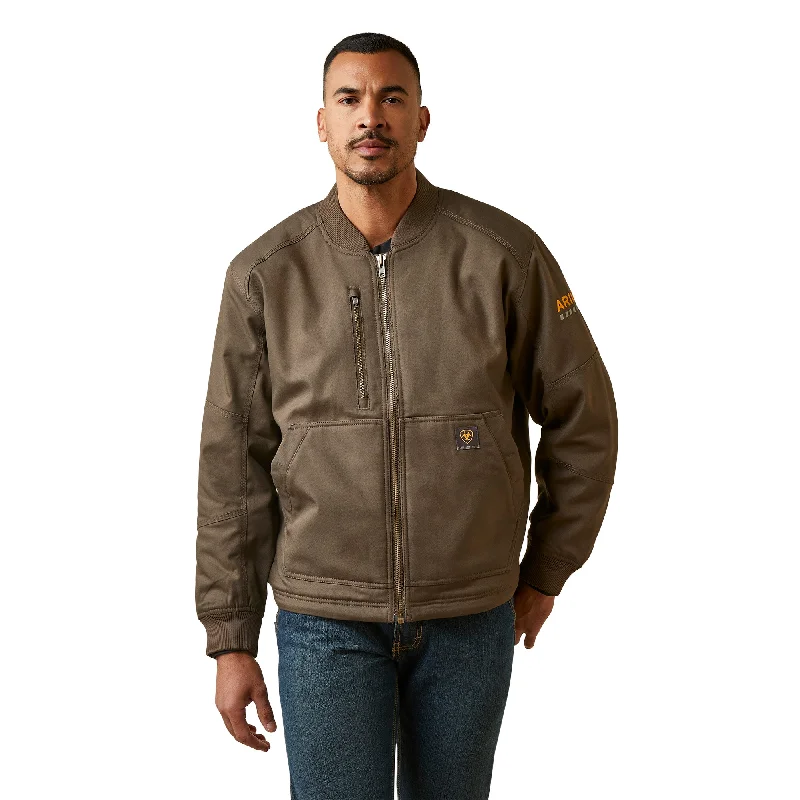 Ariat Men's Rebar Stretch Canvas Bomber Wren Jacket 10046517